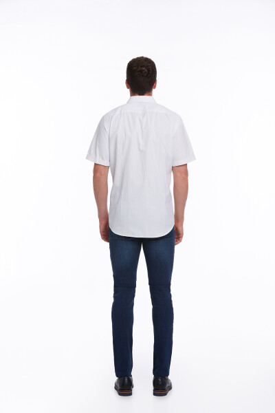 Lila Regular Fit Kareli Pamuklu Slim Yaka Kısa Kol Klasik Gömlek - 6