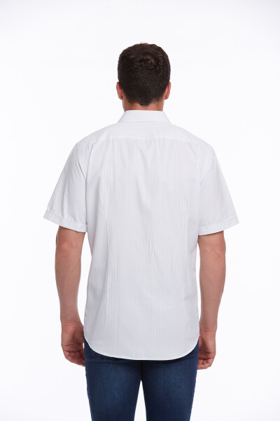 Lila Regular Fit Kareli Pamuklu Slim Yaka Kısa Kol Klasik Gömlek - 7