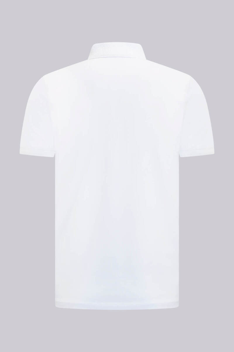 Beyaz Regular Fit Polo Yaka Pamuklu Tişört - Hatemoğlu (1)
