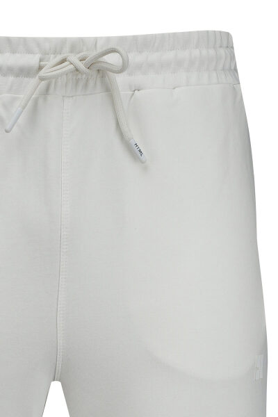 Beyaz Regular Fit Yandan Cepli Pamuklu Eşofman Altı - 2