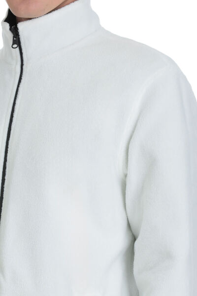 Beyaz Regular Fit Yarım Balıkçı Yaka Baharlık Mont - 4