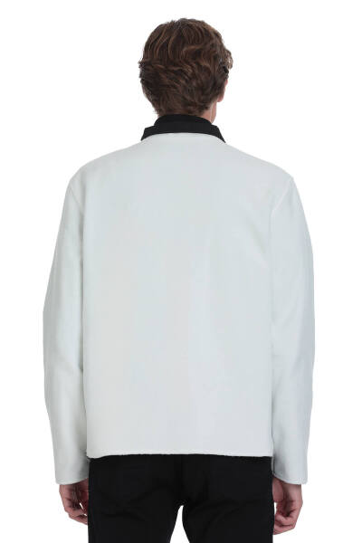 Beyaz Regular Fit Yarım Balıkçı Yaka Baharlık Mont - 5