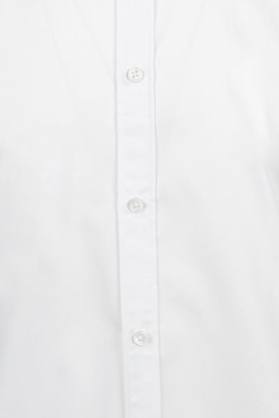 Beyaz Slim Fit Düz Slim Yaka Pamuklu Uzun Kollu Spor Gömlek - 3