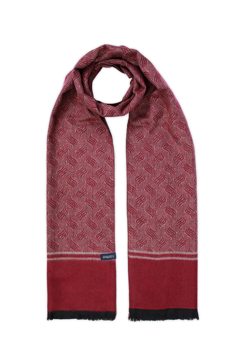 Bordo Çift Taraflı Atkı - HATEMOĞLU