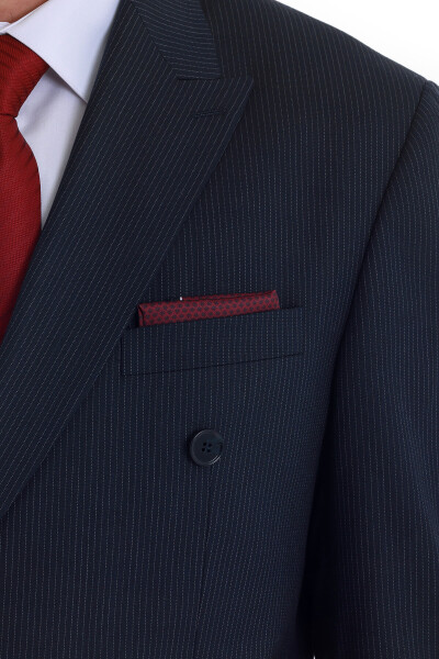 Bordo Desenli Klasik Saten Cep Mendili - 3