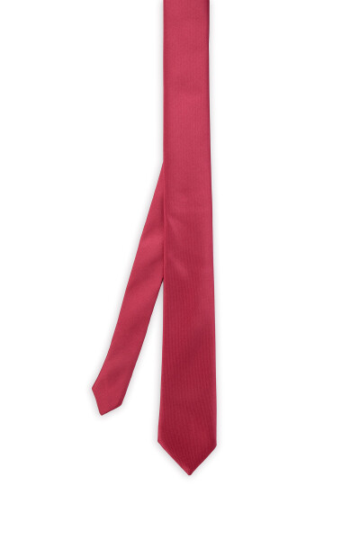 Bordo Saten Kravat Mendil Set - 2