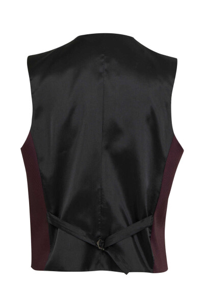 Bordo Dinamik Fit V Yaka Klasik Yelek - 2