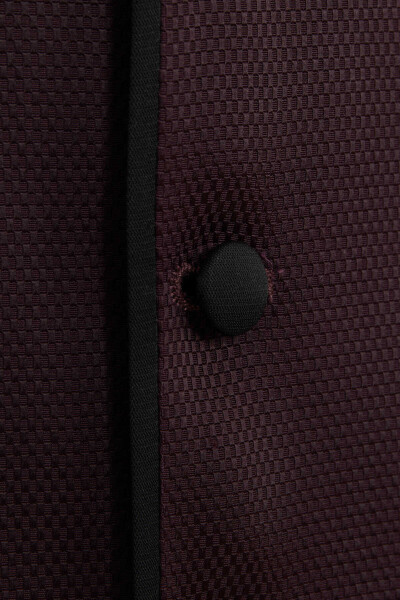 Bordo Dinamik Fit V Yaka Klasik Yelek - 3