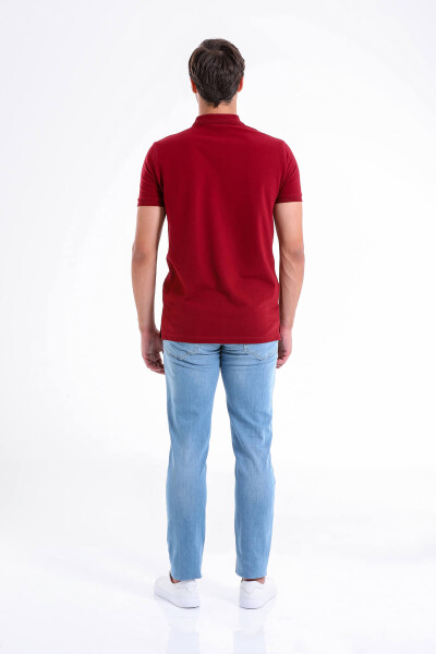 Bordo Regular Fit 100% Pamuk Polo Yaka Tişört - 5