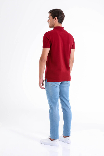 Bordo Regular Fit 100% Pamuk Polo Yaka Tişört - 6