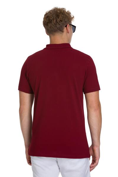 Bordo Regular Fit 100% Pamuklu Polo Yaka Tişört - 5