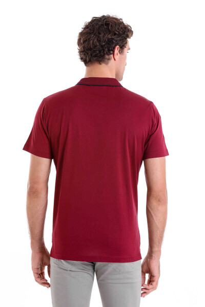 Bordo Regular Fit 100% Pamuk Polo Yaka Tişört - 6