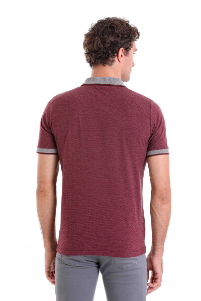 Bordo Regular Fit Pamuklu Polo Yaka Tişört - 6
