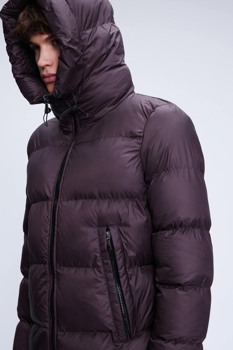 Bordo Regular Fit Hakim Yaka Kapüşonlu Şişme Mont - Hatemoğlu (1)