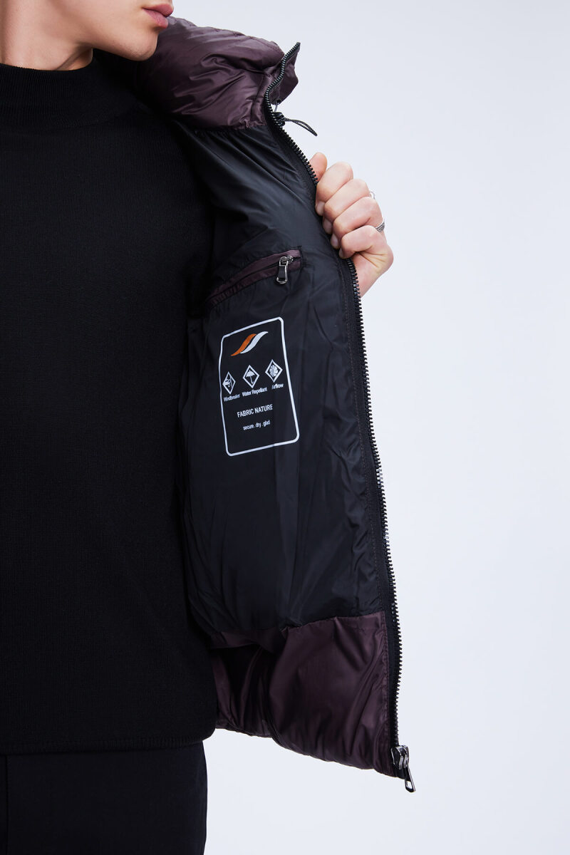 Bordo Regular Fit Hakim Yaka Kapüşonlu Şişme Mont - Hatemoğlu (1)