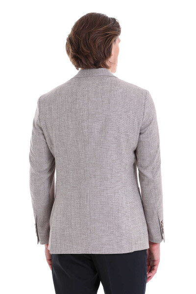 Bordo Slim Fit Desenli Mono Yaka Casual Ceket - 6