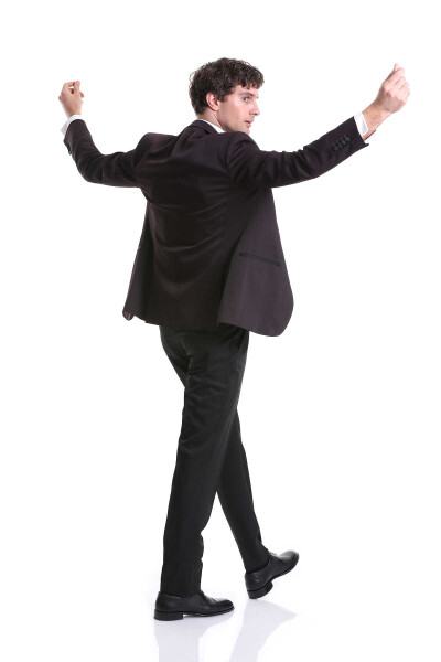 Bordo Slim Fit Desenli Sivri Yaka Klasik Damatlık Smokin - 8