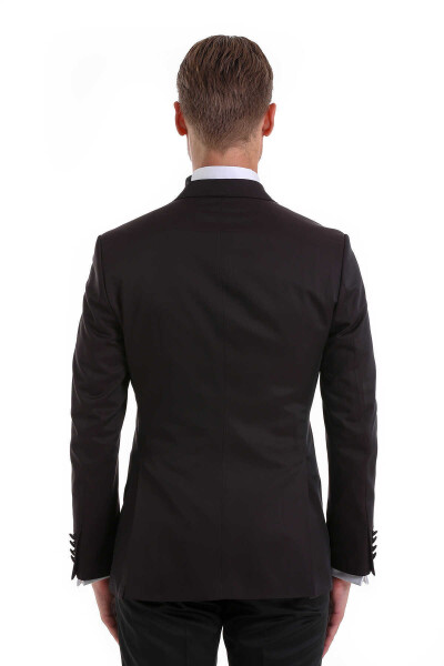 Bordo Slim Fit Sivri Yaka Klasik Kruvaze Smokin Damatlık - 8