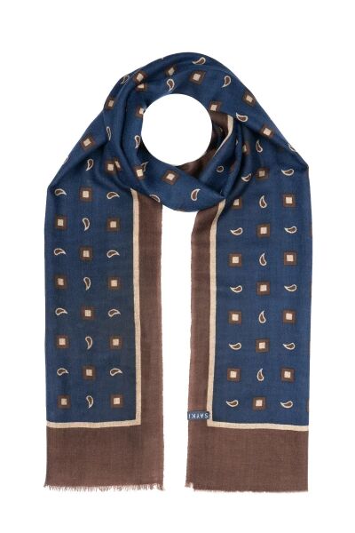 Desenli 100% Yün Atkı 