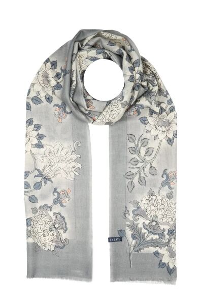 Hatemoğlu Desenli 100% Yün Atkı 