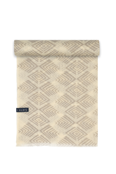 Desenli 100% Yün Atkı - 2