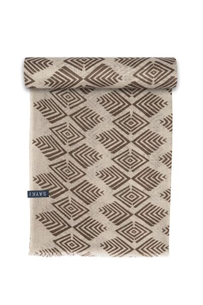 Desenli 100% Yün Atkı - 3