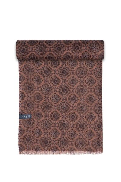 Desenli 100% Yün Atkı - 3