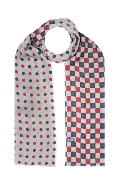 Desenli 100% Yün Atkı 