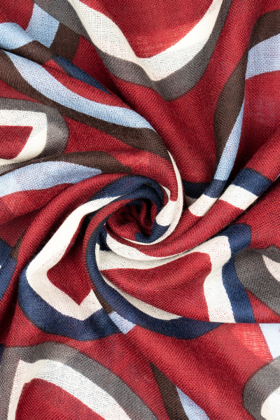 Hatemoğlu Desenli 100% Yün Atkı - 2