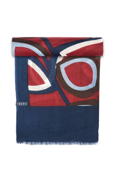 Hatemoğlu Desenli 100% Yün Atkı - 3