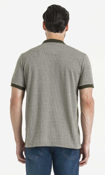 Desenli Polo Yaka Haki T-shirt - 5