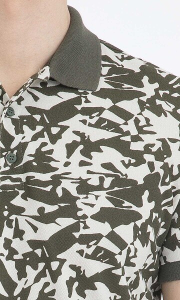 Haki Desenli Polo Yaka Tişört - 3