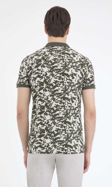 Haki Desenli Polo Yaka Tişört - 4