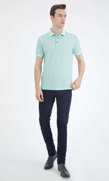 Yeşil Desenli Polo Yaka Tişört - 2