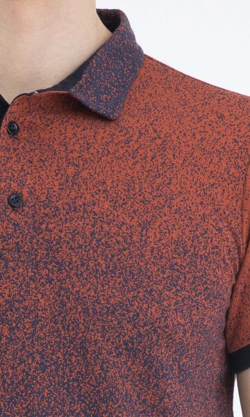 Kahverengi Desenli Polo Yaka Tişört - 3