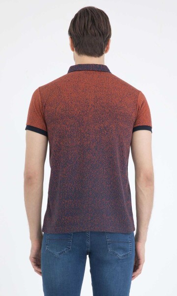 Kahverengi Desenli Polo Yaka Tişört - 4