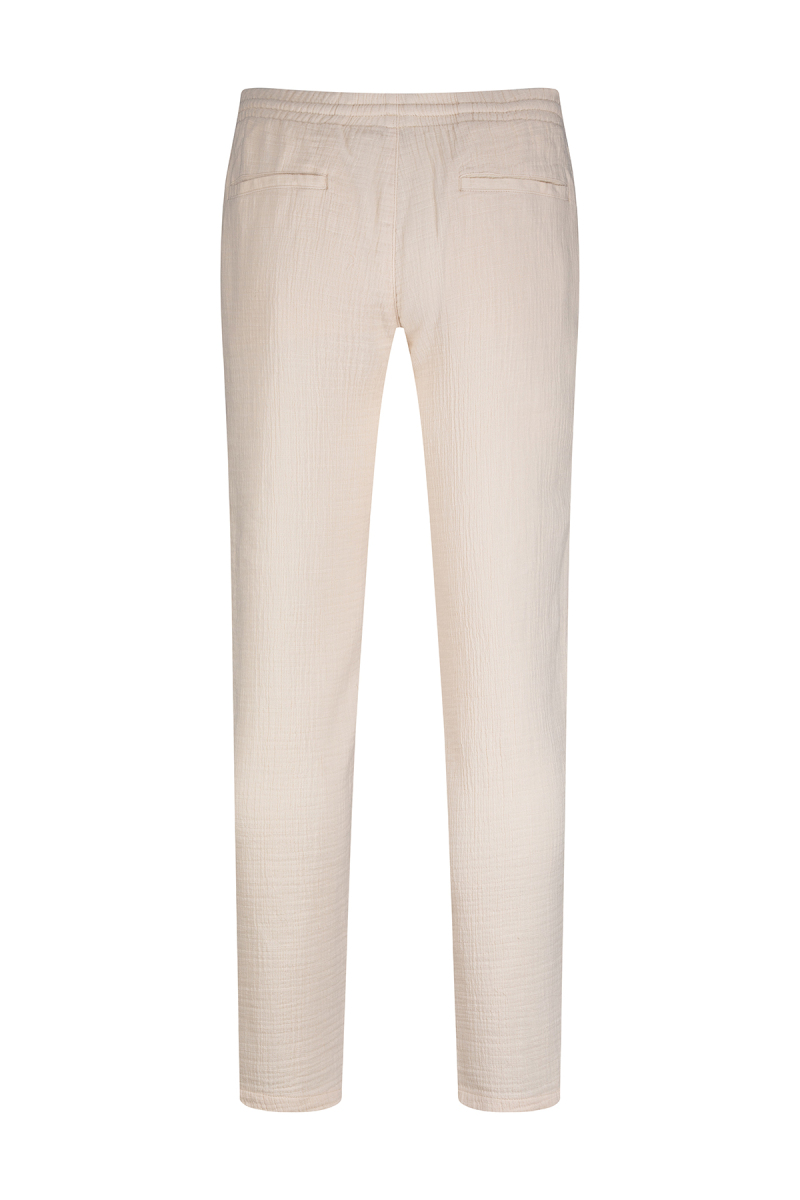 Ekru Rahat Kesim Yandan Cepli 100% Pamuk Jogger Pantolon - Saykı (1)