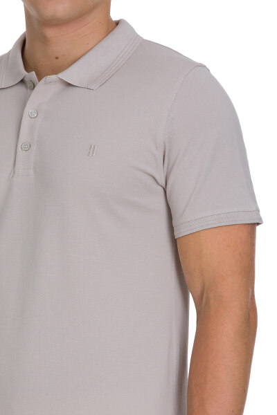 Ekru Regular Fit 100% Pamuklu Polo Yaka Tişört - 4