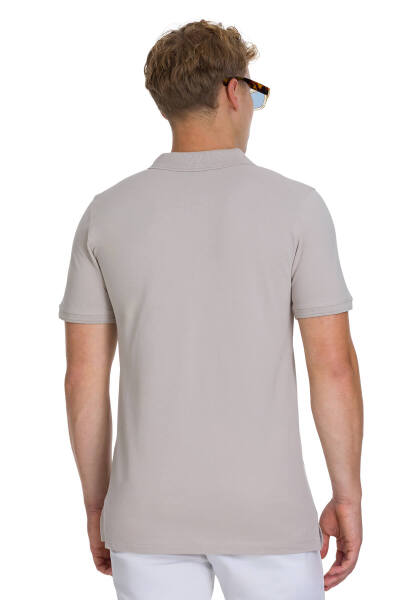 Ekru Regular Fit 100% Pamuklu Polo Yaka Tişört - 5