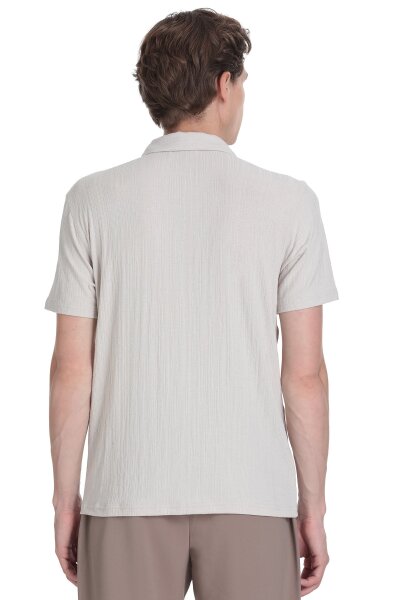 Ekru Regular Fit Apaş Yaka Gömlek - 5