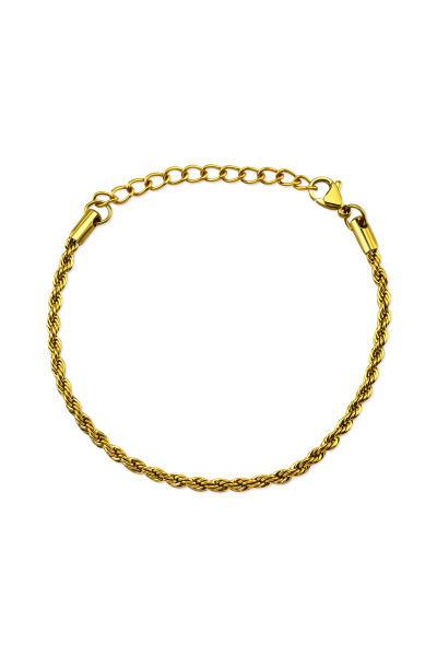 Sarı Çelik Zincirli Erkek Bileklik 