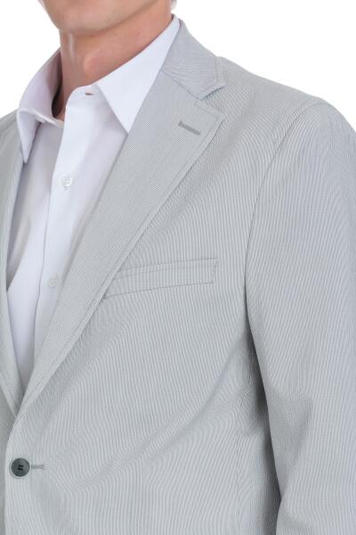 Gri Comfort Fit Mono Yaka Casual Takım Elbise - 4