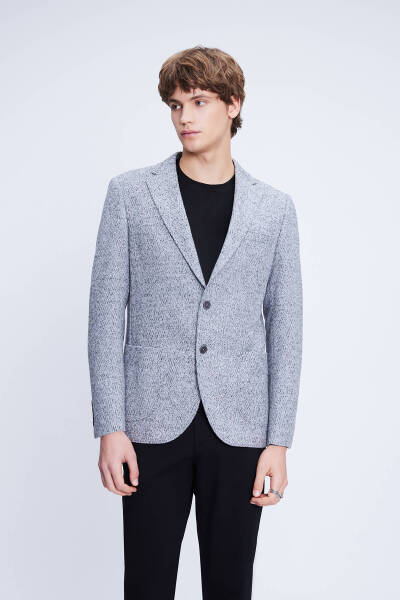 Gri Comfort Fit Mono Yaka Pamuklu Ceket - 1
