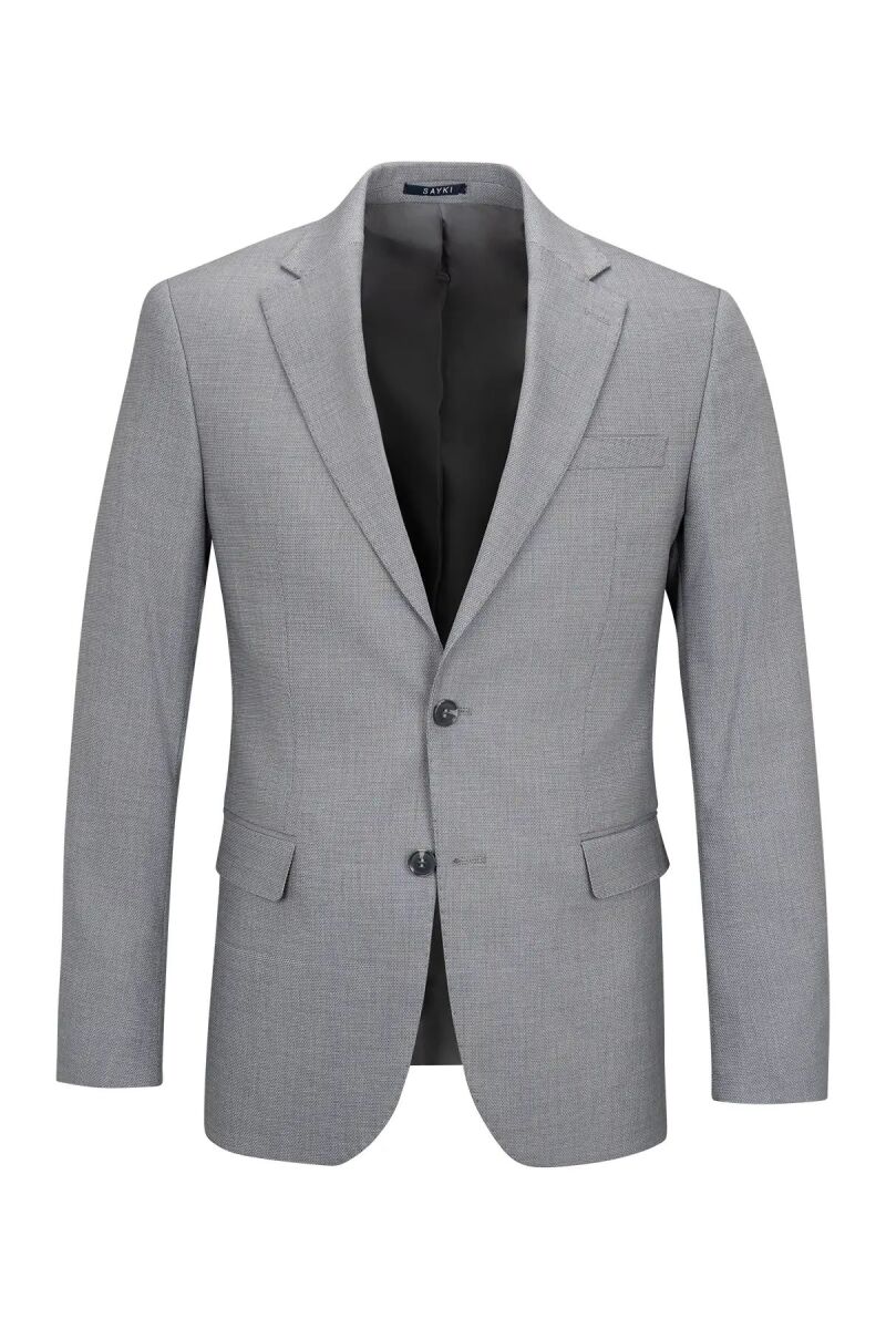 Gri Comfort Fit Mono Yaka Takım Elbise - Saykı (1)