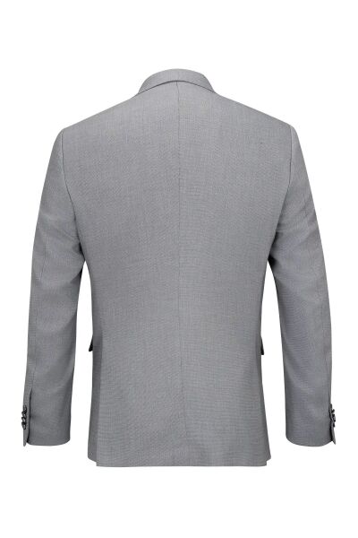 Gri Comfort Fit Mono Yaka Takım Elbise - 3