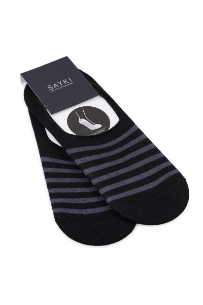 Gri Desenli Pamuklu İkili Babet Çorap 