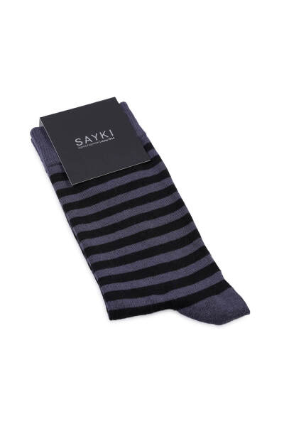 Gri Desenli Pamuklu Soket Çorap 