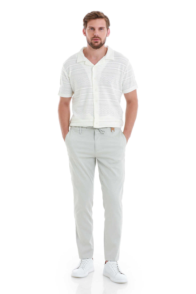 Gri Dinamik Fit Düz Yandan Cepli Jogger Pantolon - Hatem Saykı