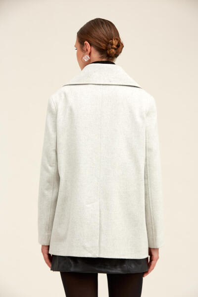 Saykı Woman Gri Dinamik Fit Kruvaze Kaşe Mont - 13