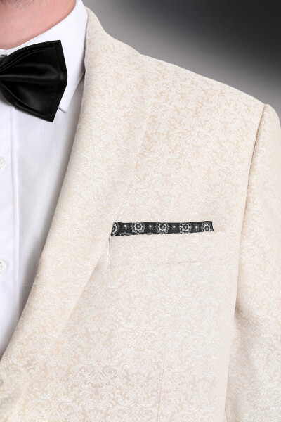 Gri Klasik Saten Cep Mendili - 3